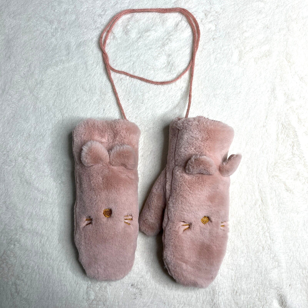 Kitty Gloves Girls Pink Winter Mitts